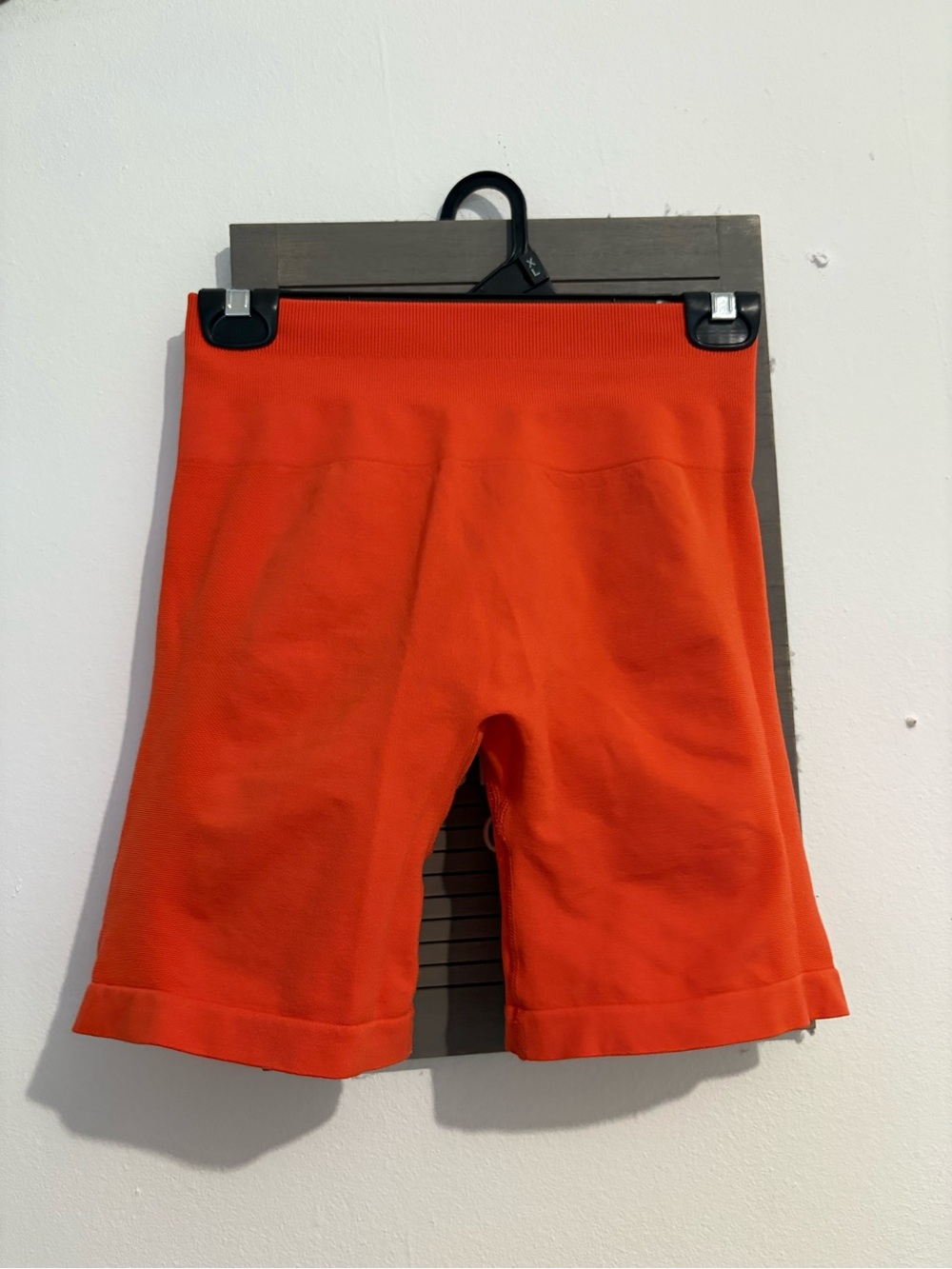 Women’s High-Waist Athletic Bike Shorts in Bright Orange